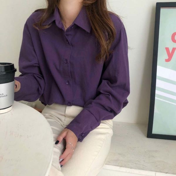 dress turn-down collar color female blouse workwear tops purple shirts, Black;gray
dress turn-down collar color female blouse workwear tops purple shirts, Black;gray