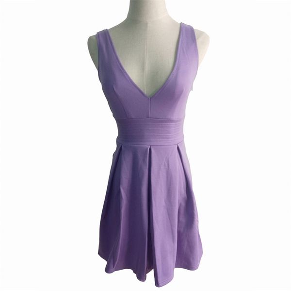women's club dress fashion summer purple pleated deep v-neck high waist party short es vestidos 210603, Black;gray
women's club dress fashion summer purple pleated deep v-neck high waist party short es vestidos 210603, Black;gray