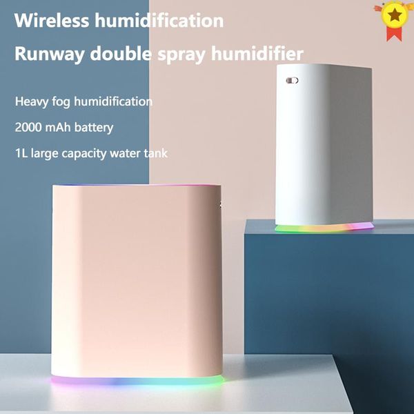 1.0l large capacity air humidifier dual spray 2000mah usb rechargeable wireless ultrasonic aroma diffuser color light fogger humidifiers
1.0l large capacity air humidifier dual spray 2000mah usb rechargeable wireless ultrasonic aroma diffuser color light fogger humidifiers