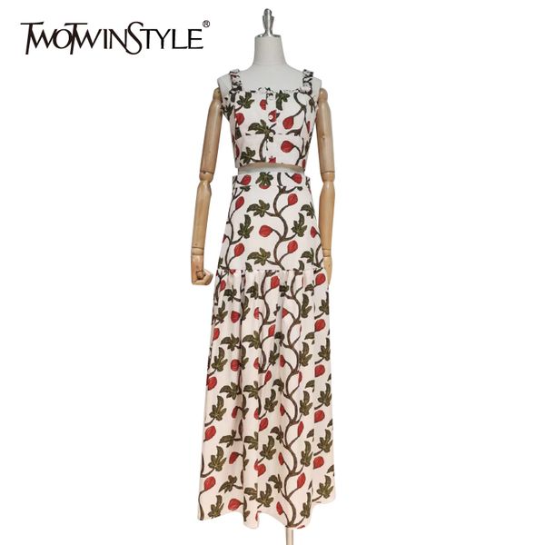 print two piece set for women square collar sleeveless high waist skirts summer sets female new fashion 210428, White
print two piece set for women square collar sleeveless high waist skirts summer sets female new fashion 210428, White