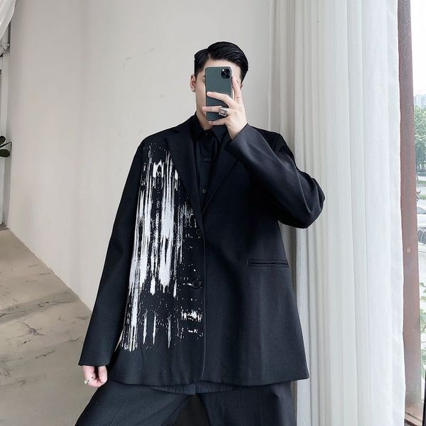 iefb /men's wear spring autumn graffiti printing black big size blazers fashionable all-match loose suit coat 9y4049 210524, White;black
iefb /men's wear spring autumn graffiti printing black big size blazers fashionable all-match loose suit coat 9y4049 210524, White;black
