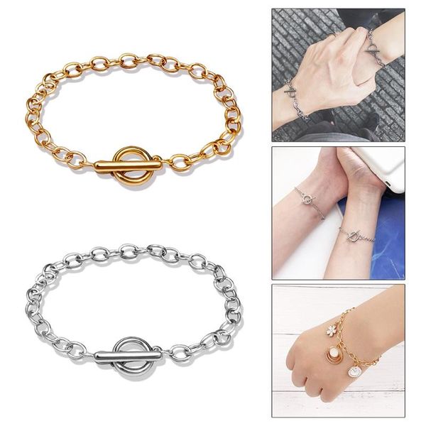 pcs chain bracelets alloy metal plated link with ot toggle clasps charm minimalist jewelry bangle, Golden;silver
pcs chain bracelets alloy metal plated link with ot toggle clasps charm minimalist jewelry bangle, Golden;silver