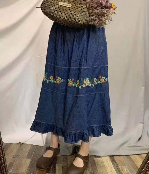 skirts 2021 summer mori embroidered elastic waist denim wash women's a-line skirt, Black
skirts 2021 summer mori embroidered elastic waist denim wash women's a-line skirt, Black