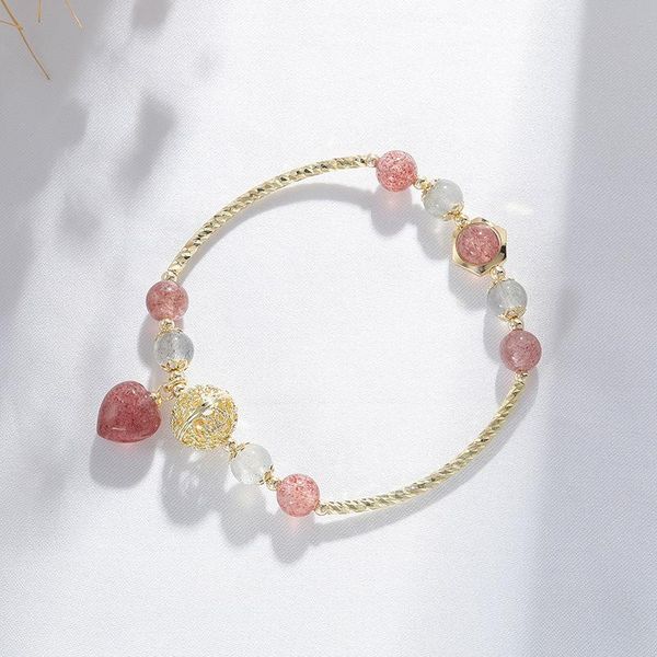 beaded, strands hollow ball love heart pendant natural strawberry crystal moonstones beaded bracelets bangles for women fashion jewelry ybr5, Black
beaded, strands hollow ball love heart pendant natural strawberry crystal moonstones beaded bracelets bangles for women fashion jewelry ybr5, Black