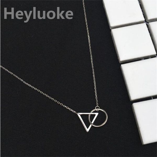 pendant necklaces collares choker fashion genuine simple triangle&circle chain necklace for women jewelry, Silver
pendant necklaces collares choker fashion genuine simple triangle&circle chain necklace for women jewelry, Silver