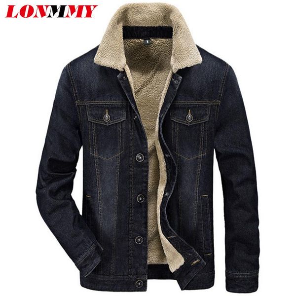 men's jackets lonmmy m-4xl cowboy jeans jacket men cotton plus velvet liner thicker fashion casual denim military style 2021 winter, Black;brown
men's jackets lonmmy m-4xl cowboy jeans jacket men cotton plus velvet liner thicker fashion casual denim military style 2021 winter, Black;brown