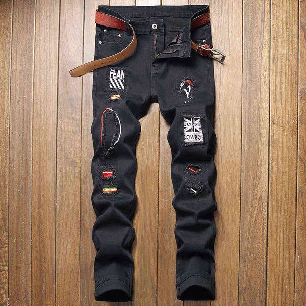 men's jeans 2021 autumn black jeans pierced elastic small feet embroidery trend slim fit men's casual pants, Blue
men's jeans 2021 autumn black jeans pierced elastic small feet embroidery trend slim fit men's casual pants, Blue