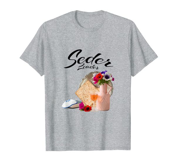 seder leader jewish passover tradition funny t-shirts, White;black