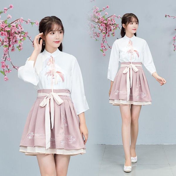 ethnic clothing ladies japanese style retro kimono suits long sleeve chiffon thin loose shirt pink bow lacing pleated skirt performance sets, Red
ethnic clothing ladies japanese style retro kimono suits long sleeve chiffon thin loose shirt pink bow lacing pleated skirt performance sets, Red