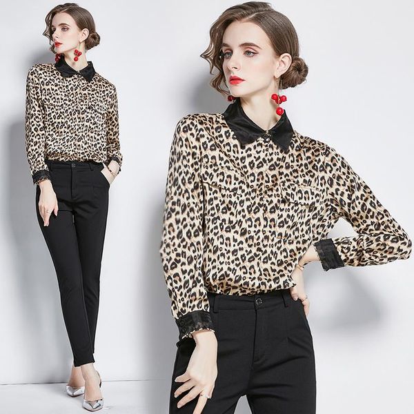 women's blouses & shirts women office lady full sleeve button leopard 2021 turn-down collar elegant party casual autumn, White
women's blouses & shirts women office lady full sleeve button leopard 2021 turn-down collar elegant party casual autumn, White