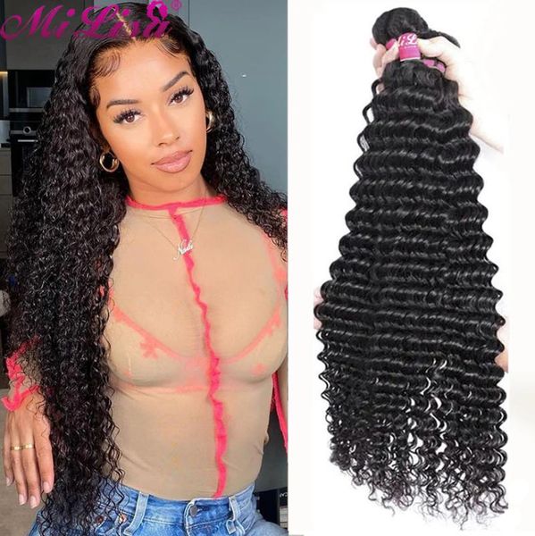 human hair bulks inch deep wave bundles braziian remy extensions mi lisa double wefts curly weave 3 4, Black
human hair bulks inch deep wave bundles braziian remy extensions mi lisa double wefts curly weave 3 4, Black