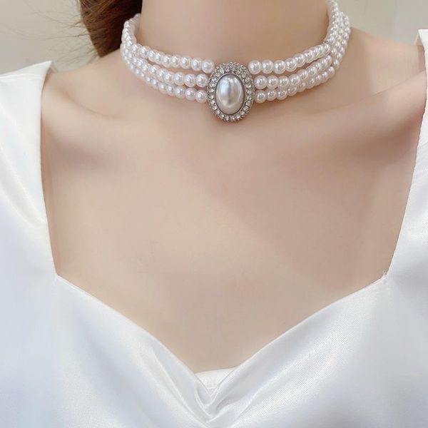 lifefontier vintage multi layer imitation pearl chain rhinestone pendant choker necklace for women wedding party jewelry chokers, Golden;silver
lifefontier vintage multi layer imitation pearl chain rhinestone pendant choker necklace for women wedding party jewelry chokers, Golden;silver
