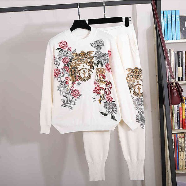 pant black gray white knitted set women tracksuit 2pc handwork sequins sweater pencil pants outfits female loose casual knitting suit
pant black gray white knitted set women tracksuit 2pc handwork sequins sweater pencil pants outfits female loose casual knitting suit