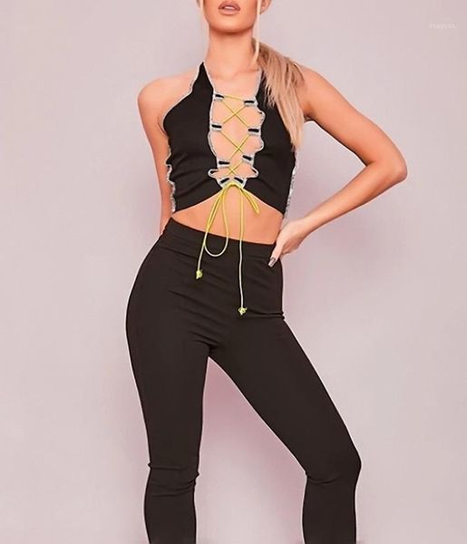 women's t-shirt women sleeveless open front hollow out lace up tee shirts halter crop chic black comfortable and skin-friendly, White
women's t-shirt women sleeveless open front hollow out lace up tee shirts halter crop chic black comfortable and skin-friendly, White