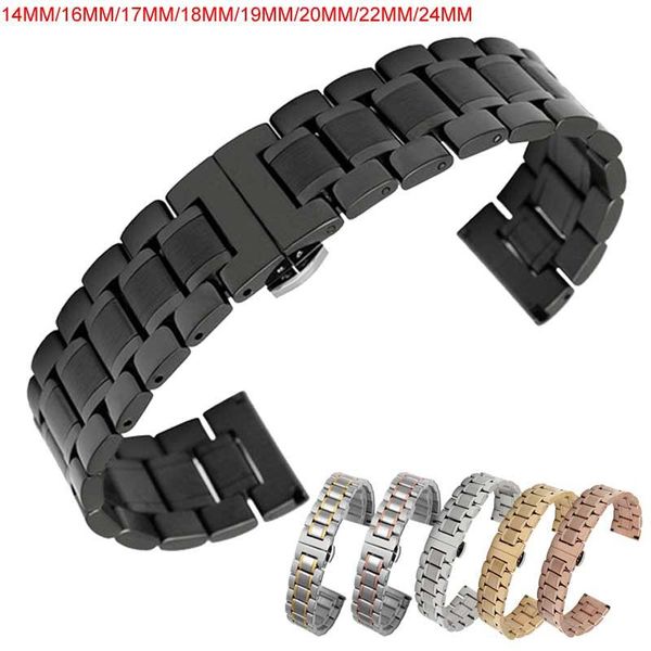 watch bands 14 16 18 20 22 24 mm stainless steel band strap bracelet watchband wristband butterfly black silver rose gold, Black;brown
watch bands 14 16 18 20 22 24 mm stainless steel band strap bracelet watchband wristband butterfly black silver rose gold, Black;brown