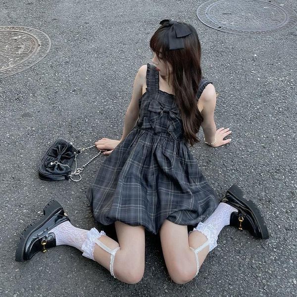 casual dresses lovely summer women girl lolita slip plaid skirt bowknot pullover ball gown, Black;gray
casual dresses lovely summer women girl lolita slip plaid skirt bowknot pullover ball gown, Black;gray