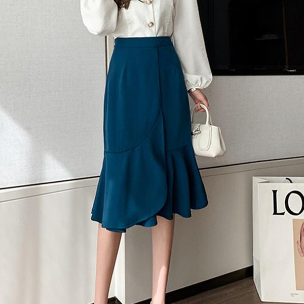 skirts summer formal high-waist women skirt 2021 office lady mid-calf length ruffle women's elegant white femme, Black
skirts summer formal high-waist women skirt 2021 office lady mid-calf length ruffle women's elegant white femme, Black