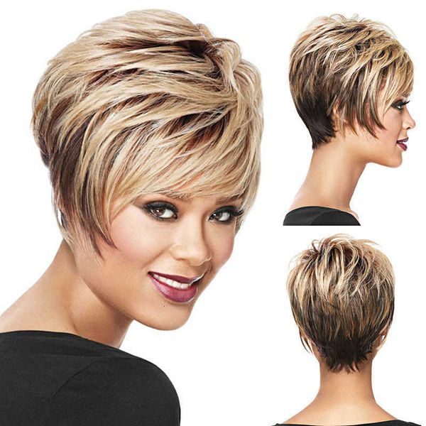women's mixed color oblique bangs short straight hair set chemical fiber high temperature silk rose net wig direct sal, Black
women's mixed color oblique bangs short straight hair set chemical fiber high temperature silk rose net wig direct sal, Black