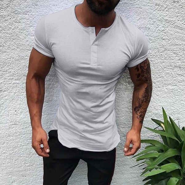 men's t-shirts casual fashion male slim fit short sleeve t-shirt men stylish buttons tee fitness round neck tshir, White;black
men's t-shirts casual fashion male slim fit short sleeve t-shirt men stylish buttons tee fitness round neck tshir, White;black