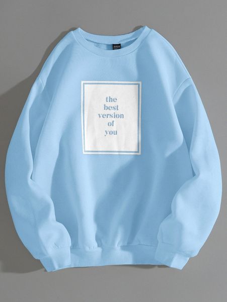 slogan graphic thermal pullover a7in#, White;black