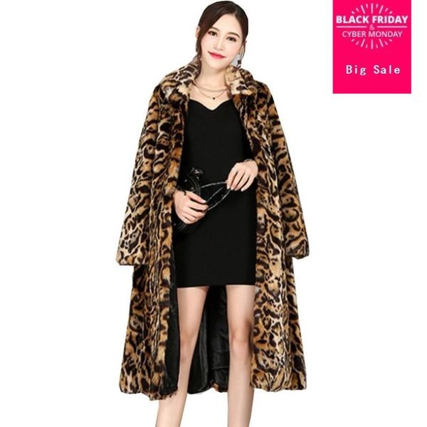 women's fur & faux s-6xl winter fashion trench coat thicken warm plush long leopard imitation windbreaker outwear l1313, Black
women's fur & faux s-6xl winter fashion trench coat thicken warm plush long leopard imitation windbreaker outwear l1313, Black