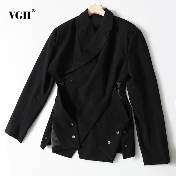 women's suits & blazers vgh black irregular casual side split gathered waist female blazer notched long sleeve korean fashion jacket au, White;black
women's suits & blazers vgh black irregular casual side split gathered waist female blazer notched long sleeve korean fashion jacket au, White;black