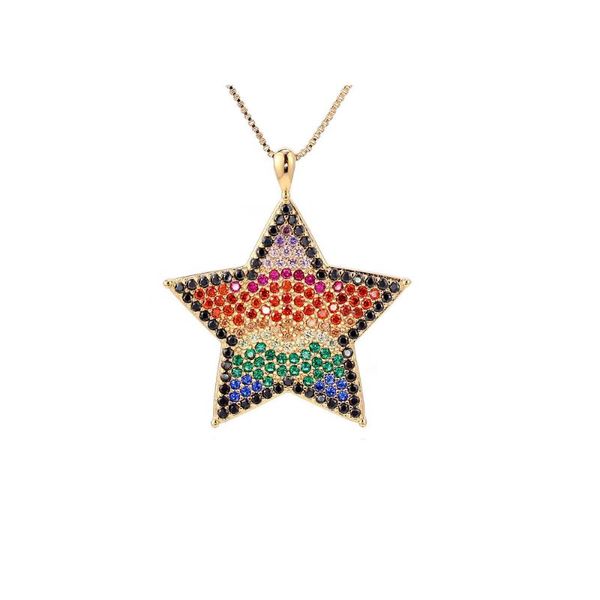 pave colorful zircon rainbow big 3.8*3.4cm pentagram brass pendant necklace for women necklaces, Silver
pave colorful zircon rainbow big 3.8*3.4cm pentagram brass pendant necklace for women necklaces, Silver