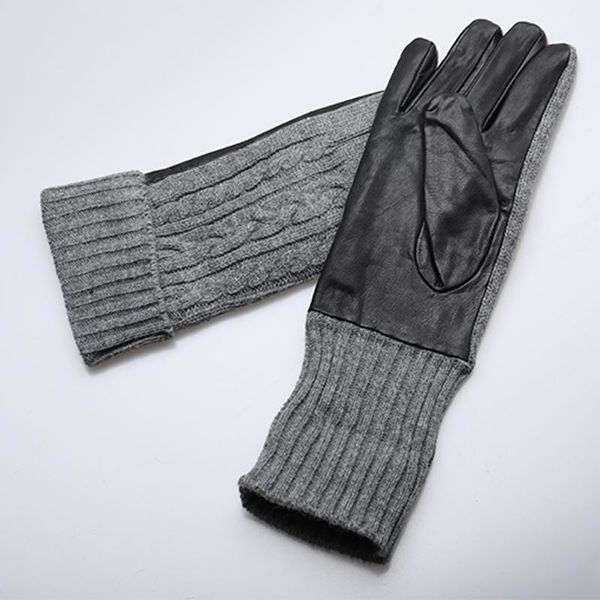 five fingers gloves feiqiaosh genuine leather cashmere knitted for women fashion splicing winter warm touch screen glove wholesa, Blue;gray
five fingers gloves feiqiaosh genuine leather cashmere knitted for women fashion splicing winter warm touch screen glove wholesa, Blue;gray