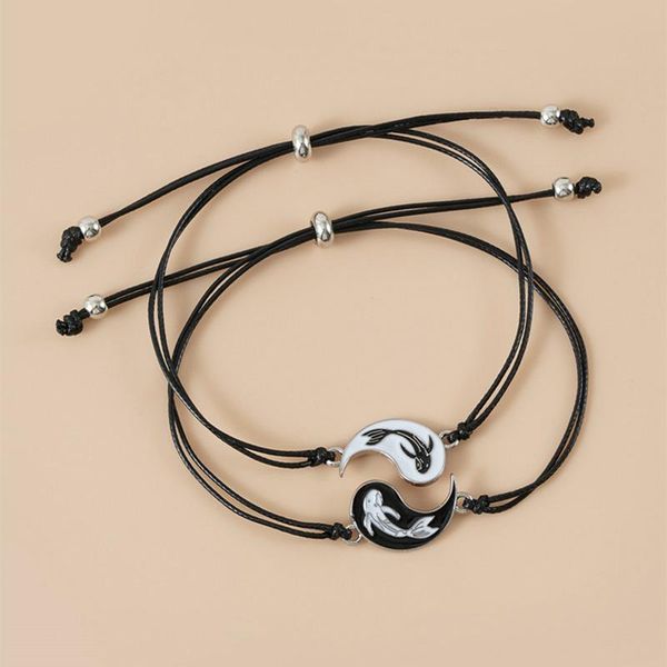 charm bracelets 2pcs yin yang adjustable cord bracelet for friendship relationship boyfriend girlfriend friend, Golden;silver
charm bracelets 2pcs yin yang adjustable cord bracelet for friendship relationship boyfriend girlfriend friend, Golden;silver
