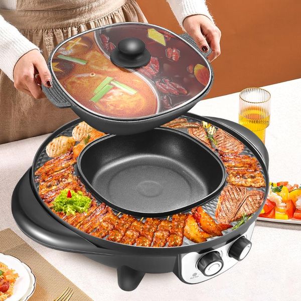 in 1 portable electric grill upgraded 2200w non-stick bbq pot frying cook intelligent temperature control skillets
in 1 portable electric grill upgraded 2200w non-stick bbq pot frying cook intelligent temperature control skillets