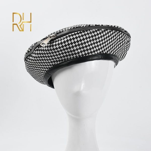 berets fashion ins zipper beret for women houndstooth ladies wedding hat trendy leather edging painter wholesale, Blue;gray
berets fashion ins zipper beret for women houndstooth ladies wedding hat trendy leather edging painter wholesale, Blue;gray