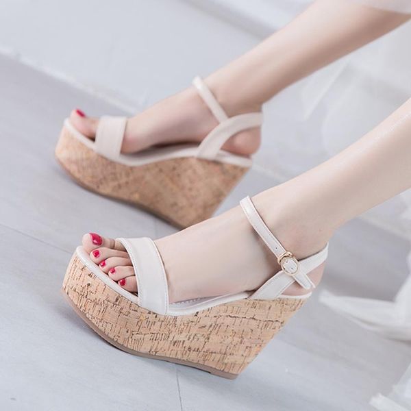 classic simple sandals wedges womens high heels gladiator's beach casual white leather grain platform, Black
classic simple sandals wedges womens high heels gladiator's beach casual white leather grain platform, Black