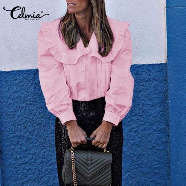 jacket 2021 spring celmia blouses women long sleeve lapel ruffles fashion elegant office shirts casual plus size buttons blusas 5xl, Black;brown
jacket 2021 spring celmia blouses women long sleeve lapel ruffles fashion elegant office shirts casual plus size buttons blusas 5xl, Black;brown