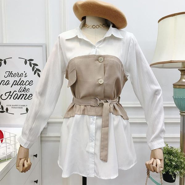 women's blouses & shirts fashion women blouse spring autumn long flare sleeves casual spliced waistband ol shirt elegant fake two piec, White
women's blouses & shirts fashion women blouse spring autumn long flare sleeves casual spliced waistband ol shirt elegant fake two piec, White