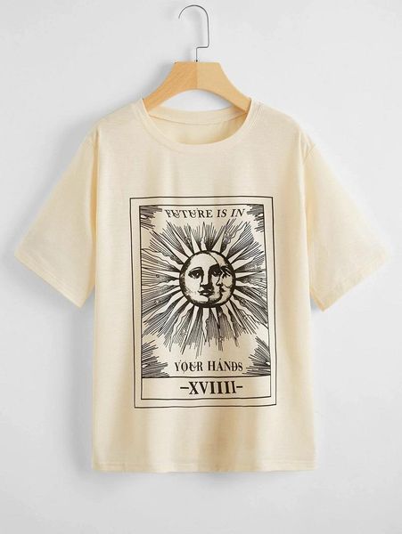 women's t-shirt beige women vintage fashion grunge style tee the future is in your hands sun and moon street aesthetic shirt, White
women's t-shirt beige women vintage fashion grunge style tee the future is in your hands sun and moon street aesthetic shirt, White