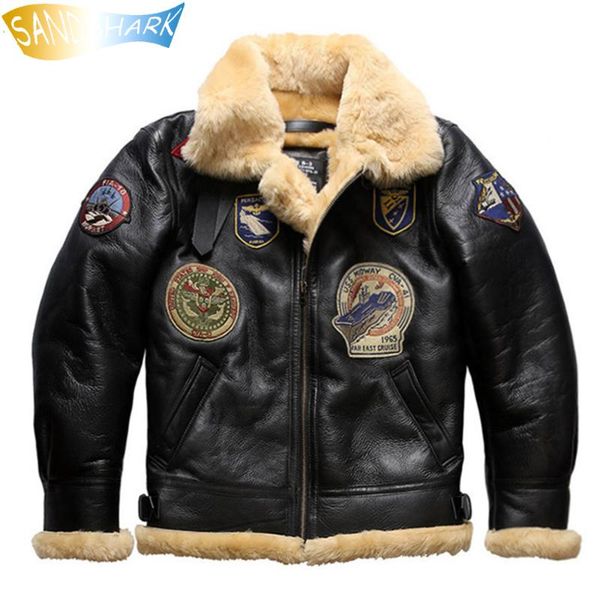 men's leather & faux european us size super warm genuine sheep coats for men 2021 shearling bomber military fur jacket male winter over, Black
men's leather & faux european us size super warm genuine sheep coats for men 2021 shearling bomber military fur jacket male winter over, Black