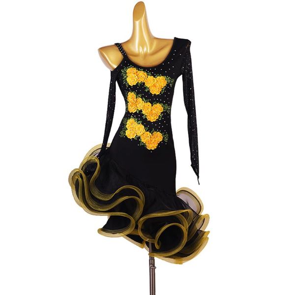stage wear latin dance dress v-neck printing skirt profession custom female child elegant performance clothes competition clothing, Black;red
stage wear latin dance dress v-neck printing skirt profession custom female child elegant performance clothes competition clothing, Black;red