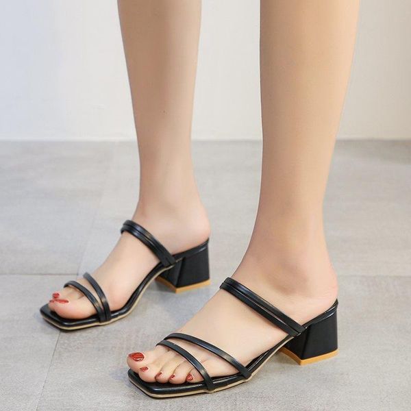 slippers high-heeled shoes women's sandals in summer 2021 thick heel two ways to wear fashion outdoor, Black
slippers high-heeled shoes women's sandals in summer 2021 thick heel two ways to wear fashion outdoor, Black