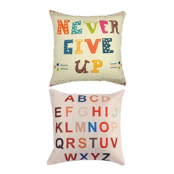 pillow case 2pcs flax square decorative throw cushion cover home decoration 18x18 inch - never give up & a b c d 26 letters
pillow case 2pcs flax square decorative throw cushion cover home decoration 18x18 inch - never give up & a b c d 26 letters