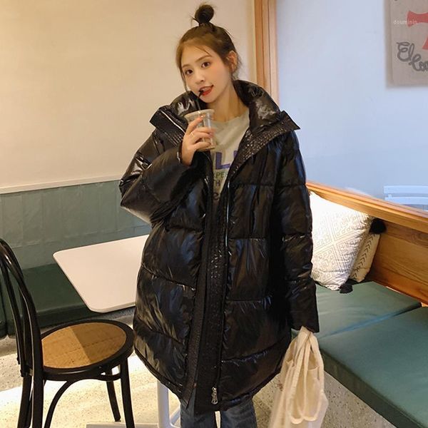 winter women long jacket shiny thick oversized female cold coat stand collar solid loose cotton padded casual parkas woman women's down, Black
winter women long jacket shiny thick oversized female cold coat stand collar solid loose cotton padded casual parkas woman women's down, Black