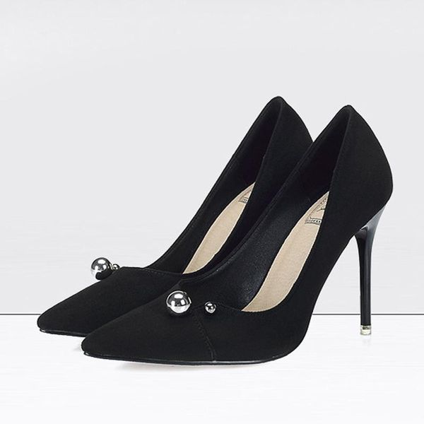 dress shoes brand designer patchwork pumps metal beaded stiletto high heels ladies faux suede leather wedges cut-out woman, Black
dress shoes brand designer patchwork pumps metal beaded stiletto high heels ladies faux suede leather wedges cut-out woman, Black