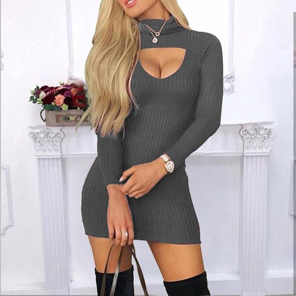 casual dresses autumn winter women's dress slim solid high neck long sleeve buttocks mini elegant party vestido de mujer, Black;gray
casual dresses autumn winter women's dress slim solid high neck long sleeve buttocks mini elegant party vestido de mujer, Black;gray