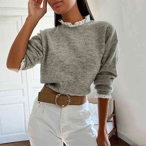 autumn winter knitted ribbed grey lace parchwork shirt long sleeve casual basic spring collar blouses gray shirts blusa 210507, White
autumn winter knitted ribbed grey lace parchwork shirt long sleeve casual basic spring collar blouses gray shirts blusa 210507, White