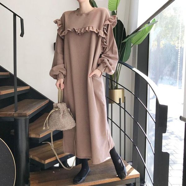 autumn loose style hoodies dress for women ruffles harajuku dresses vestido de mujer streewear big shirt fashion robe casual, Black;gray
autumn loose style hoodies dress for women ruffles harajuku dresses vestido de mujer streewear big shirt fashion robe casual, Black;gray