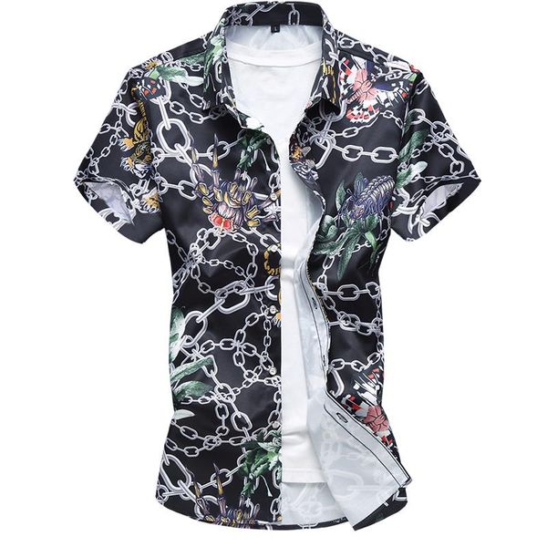 men's casual shirts c235 animal chain pattern 3d digital print short sleeve shirt men summer 2021 quality soft smooth luxury chemise ho, White;black
men's casual shirts c235 animal chain pattern 3d digital print short sleeve shirt men summer 2021 quality soft smooth luxury chemise ho, White;black