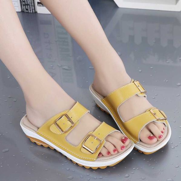 slippers women buckle real leather slides shoes solid thick sole heels beach sandals outside flip flops summer, Black
slippers women buckle real leather slides shoes solid thick sole heels beach sandals outside flip flops summer, Black