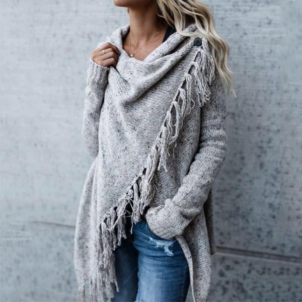 women's sweaters 2021 women sweater irregular vesion with tassel female knitted jumper european style pullover, White;black
women's sweaters 2021 women sweater irregular vesion with tassel female knitted jumper european style pullover, White;black