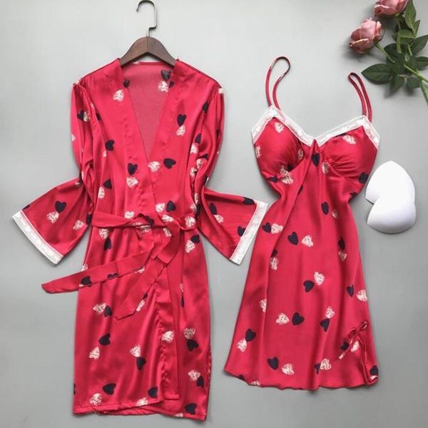 women's sleepwear women print sweetheart 2pcs robe set lace strap nightdress bathrobe summer lounge home dress sleepshirt -xl nigh, Black;red
women's sleepwear women print sweetheart 2pcs robe set lace strap nightdress bathrobe summer lounge home dress sleepshirt -xl nigh, Black;red