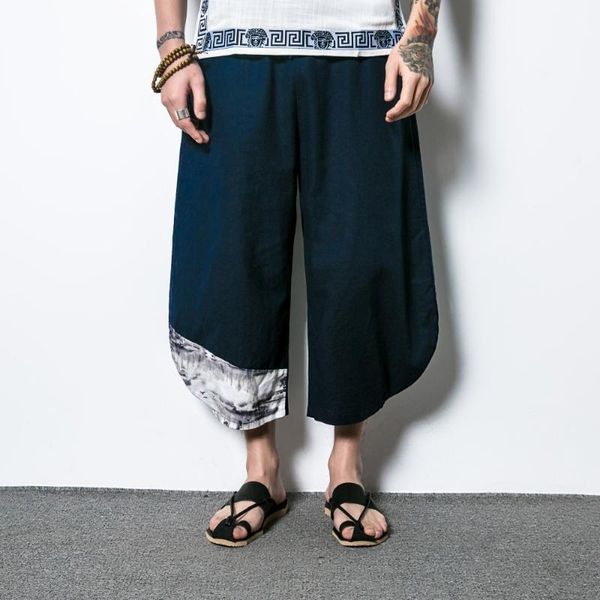 men's pants m-5xl 2021 clothing fashion cloose national style linen cuff stitching loose broad leg casual costumes, Black
men's pants m-5xl 2021 clothing fashion cloose national style linen cuff stitching loose broad leg casual costumes, Black