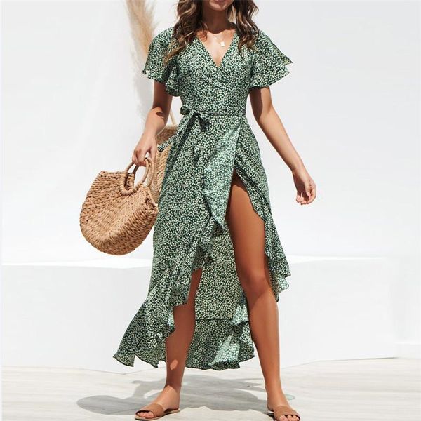 casual dresses european and american summer printed high waist lace-up v-neck chiffon large swing irregular dress, Black;gray
casual dresses european and american summer printed high waist lace-up v-neck chiffon large swing irregular dress, Black;gray